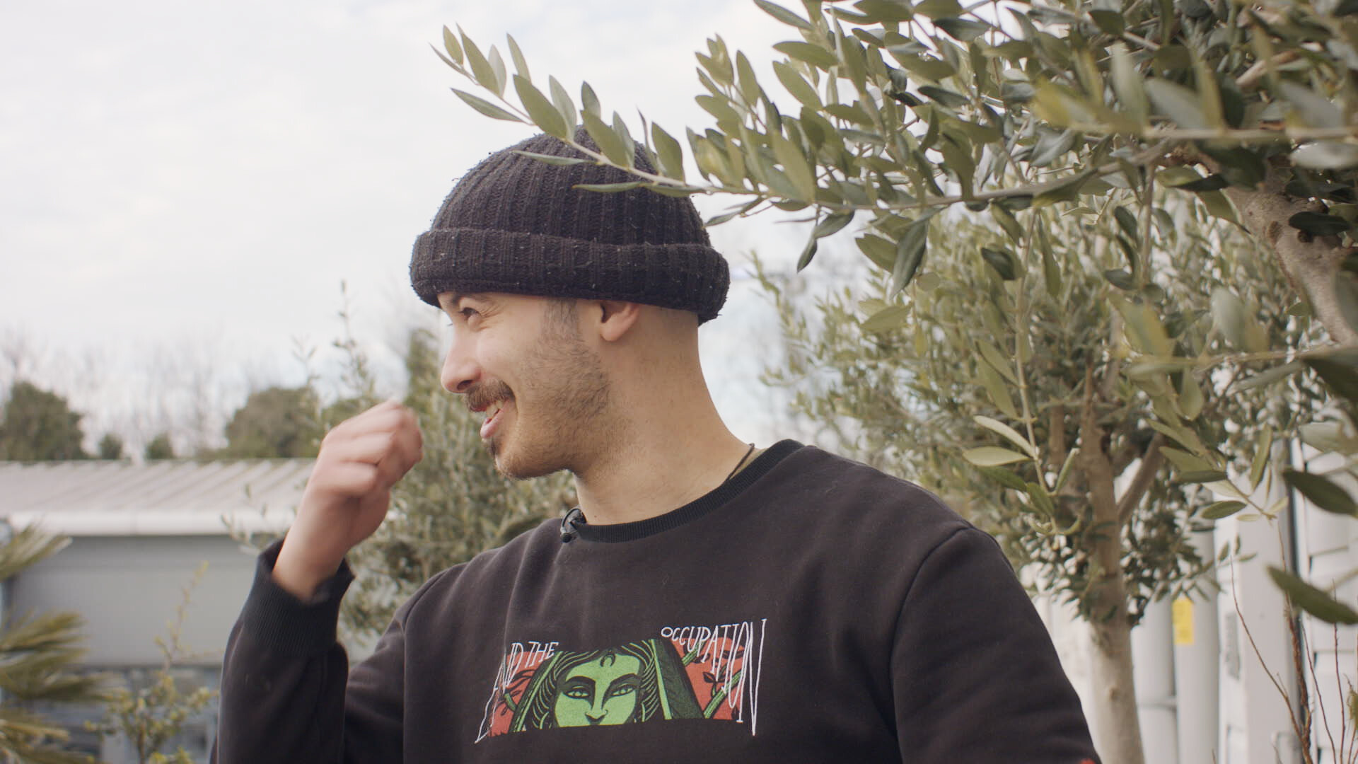 Film still from The Yellow Brick Road of Palestine
